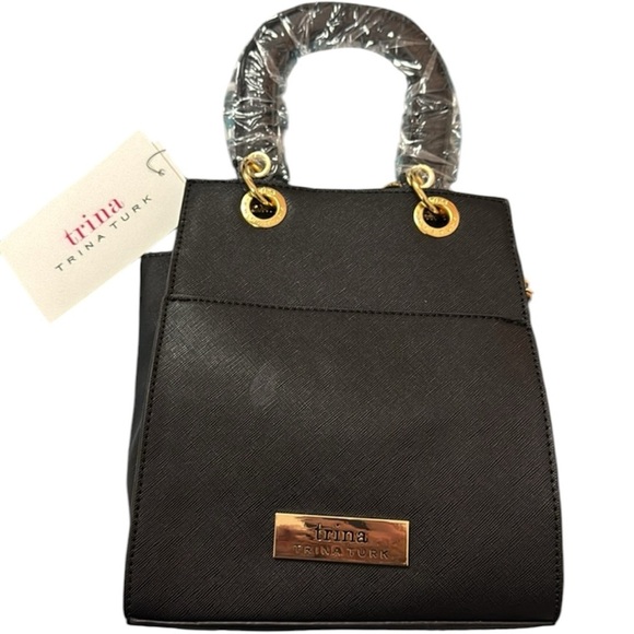 NWT Trina Turk black purse with double handles and is a Crossbody - Picture 1 of 10